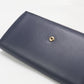 FENDI FF Diamond Long wallet with double fold coin purse leather navy Women
