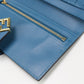 FENDI FF Diamond Long wallet with double fold coin purse leather navy Women