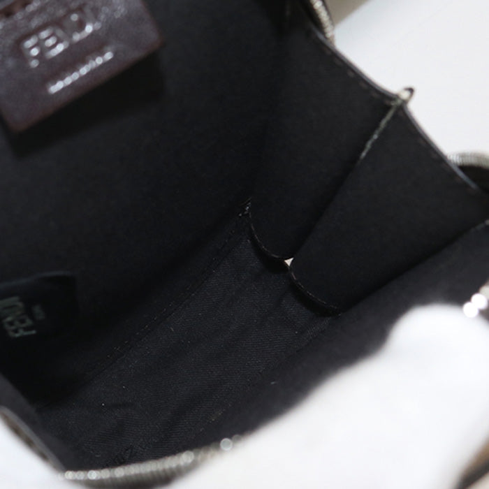 FENDI 8AV416 body bag Olock Crossbody bag leather, Jacquard canvas Women(unisex)