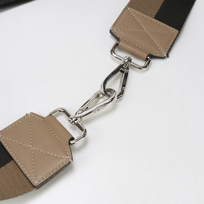 FENDI 8AV416 body bag Olock Crossbody bag leather, Jacquard canvas Women(unisex)