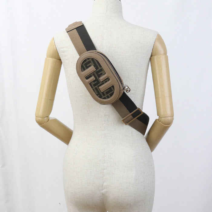 FENDI 8AV416 body bag Olock Crossbody bag leather, Jacquard canvas Women(unisex)