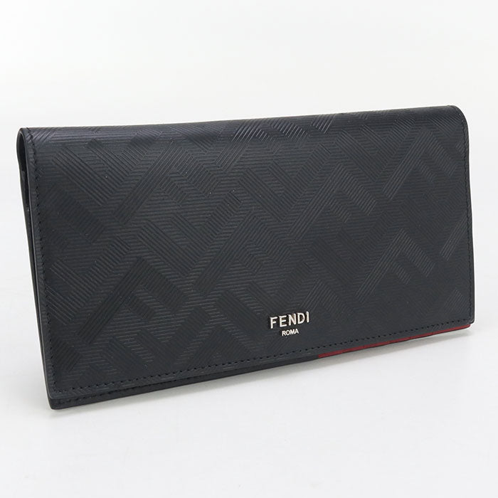 FENDI 7M0355 AJF4 Fendi Shadow Long wallet with double purse leather black mens