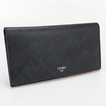 FENDI 7M0355 AJF4 Fendi Shadow Long wallet with double purse leather black mens