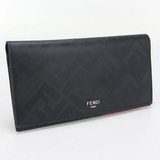 FENDI 7M0355 AJF4 Fendi Shadow Long wallet with double purse leather black mens
