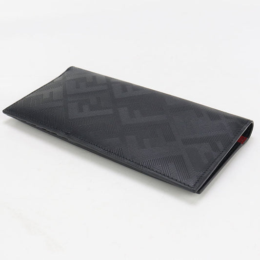 FENDI 7M0355 AJF4 Fendi Shadow Long wallet with double purse leather black mens