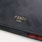 FENDI 7M0355 AJF4 Fendi Shadow Long wallet with double purse leather black mens