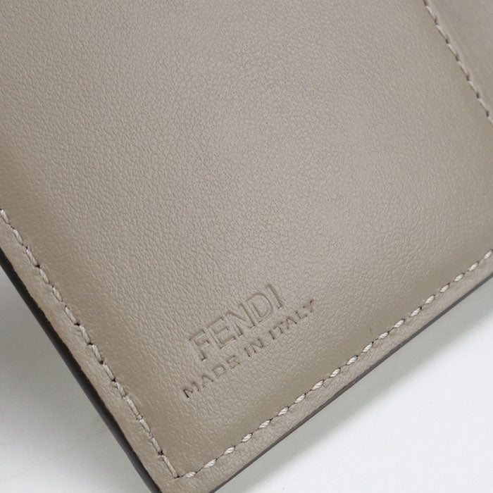 FENDI 8M0480 FF Diamond Three fold wallet leather gray Women