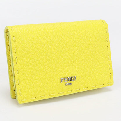 FENDI 8M0501 Card Case name card holder leather yellow Women