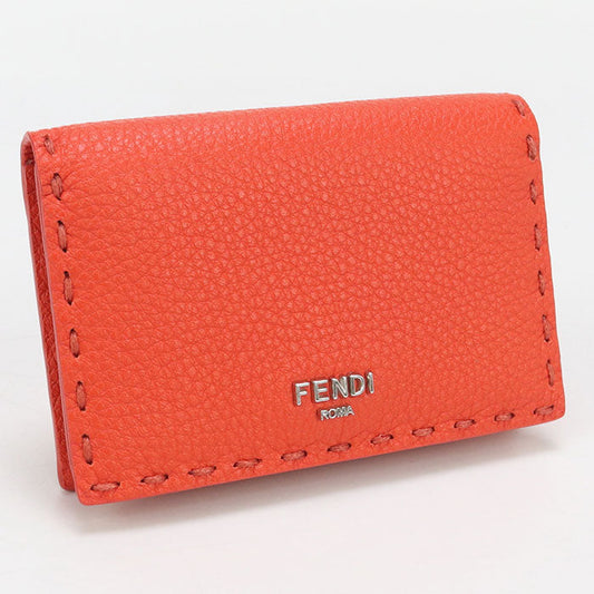 FENDI 8M0501 Card Case Celeria name card holder leather orange Women
