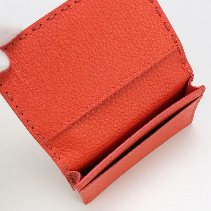 FENDI 8M0501 Card Case Celeria name card holder leather orange Women