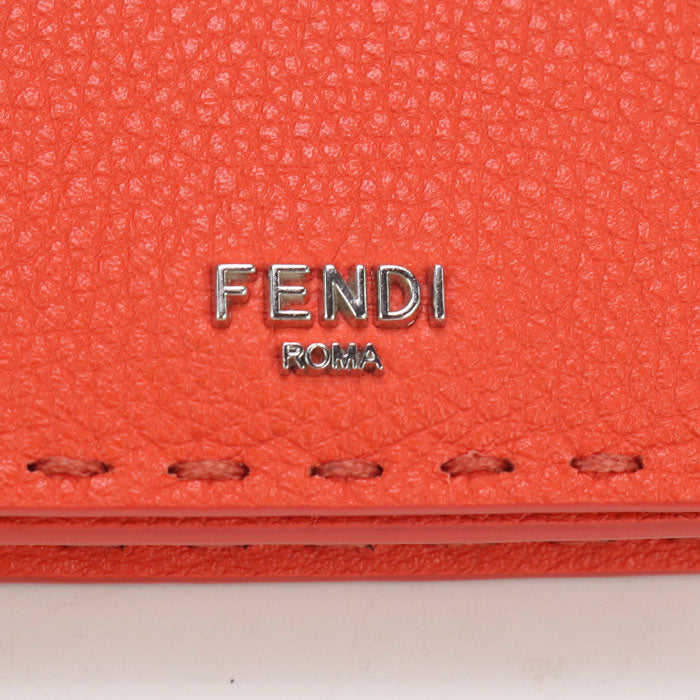 FENDI 8M0501 Card Case Celeria name card holder leather orange Women