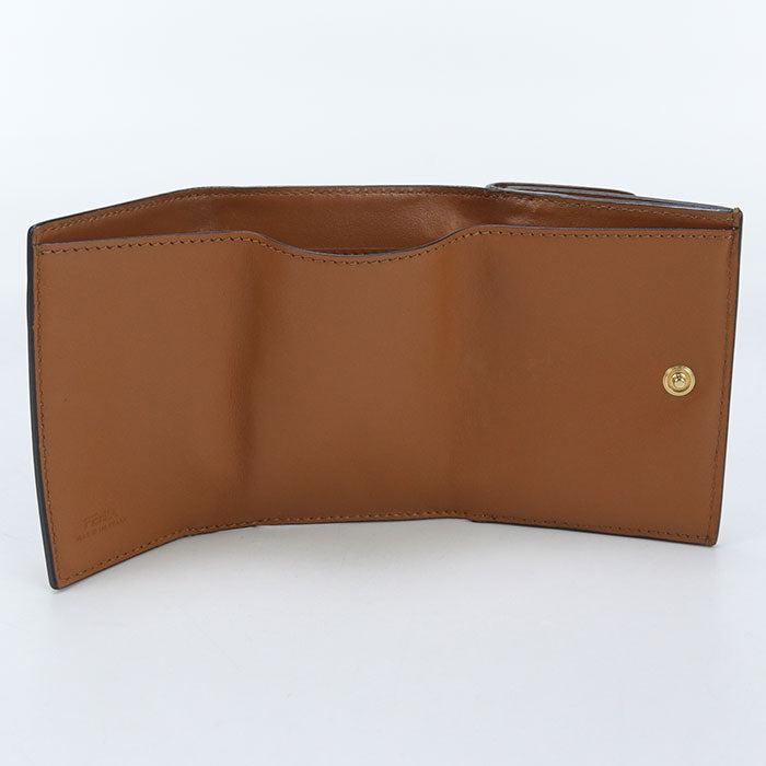FENDI 8M0395 AAYZ F0QVK Tri-fold wallet Fendi Rome Compact Flap Wallet Calf leather Brown Women (unisex)