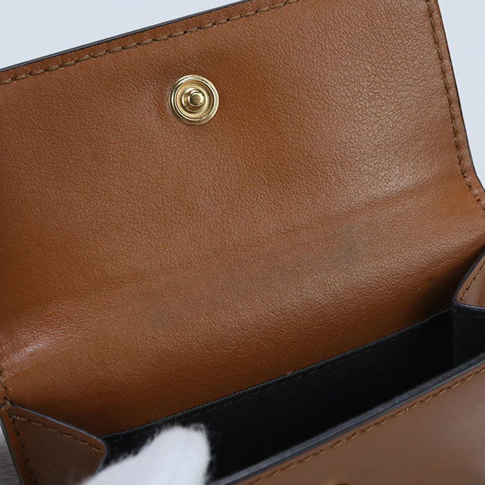 FENDI 8M0395 AAYZ F0QVK Tri-fold wallet Fendi Rome Compact Flap Wallet Calf leather Brown Women (unisex)
