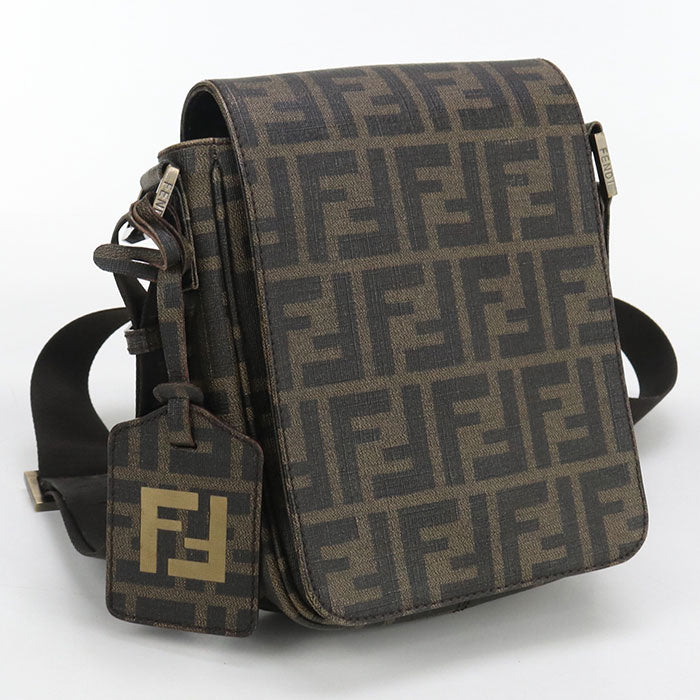 FENDI 7VA205 Zucca Diagonal shoulder bag PVC Brown mens