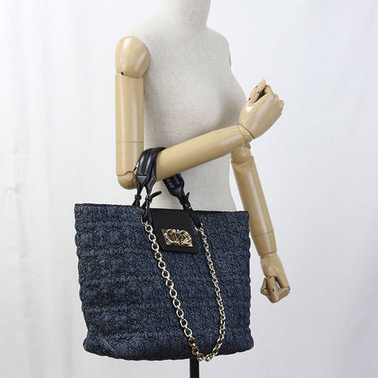 FERRAGAMO 21 0960 2WAY Tote Bag denim Navy Women