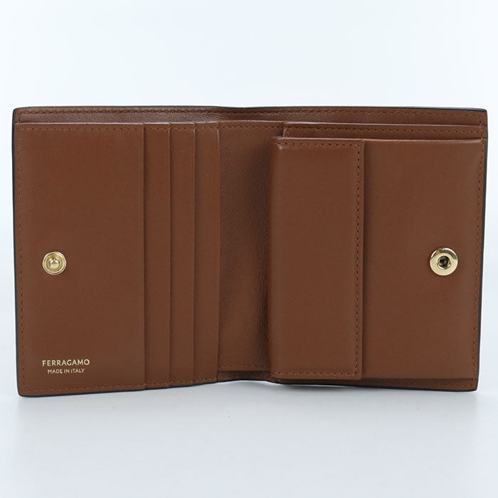 FERRAGAMO 22 0699 Folded Wallet leather Black unisex