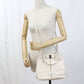 FERRAGAMO 21 309 2WAY Vara ribbon Tote Bag leather White Women