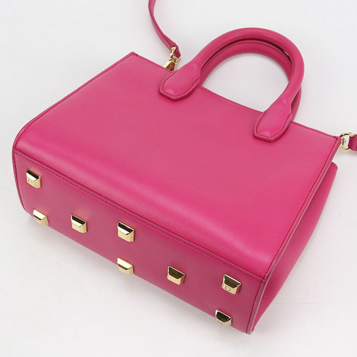 FERRAGAMO 21 H288 2WAY Gancini Tote Bag Calfskin pink Women