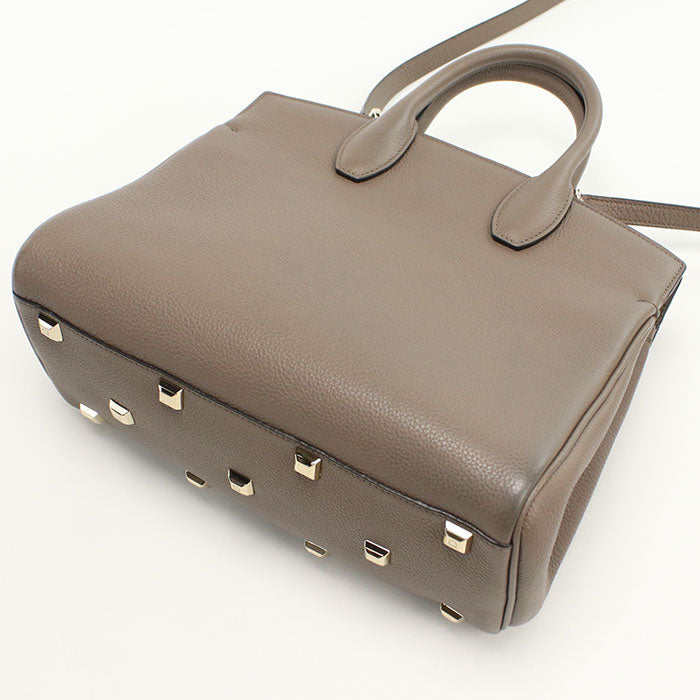 FERRAGAMO 21 H159 2WAY Gancini Tote Bag Calfskin Gray Women