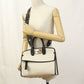 FERRAGAMO 21 I159 2WAY Gancini Tote Bag canvas leather White Women