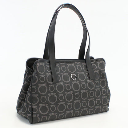 FERRAGAMO 21 7919 Thrilling Bag Gancini Tote Bag Hand bag PVC Black Women