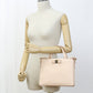 FERRAGAMO 21 E298 2WAY shoulder Bag Vala Ribbon Tote Bag leather pink Women