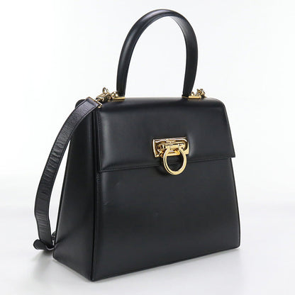 FERRAGAMO FR87030 2WAY Gancini Handbag Calfskin black Women