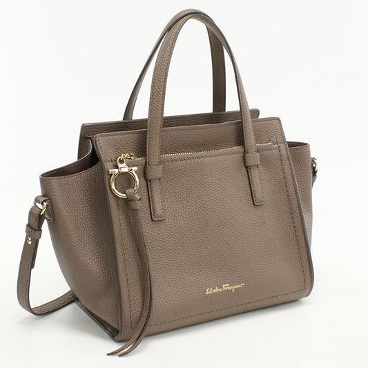 FERRAGAMO 21 F478 2WAY Amy Tote Bag shoulder bag Calfskin beige Women