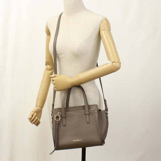 FERRAGAMO 21 F478 2WAY Amy Tote Bag shoulder bag Calfskin beige Women