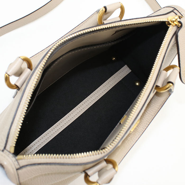 FERRAGAMO 21 0388 2WAY Gancini Handbag Calfskin beige Women