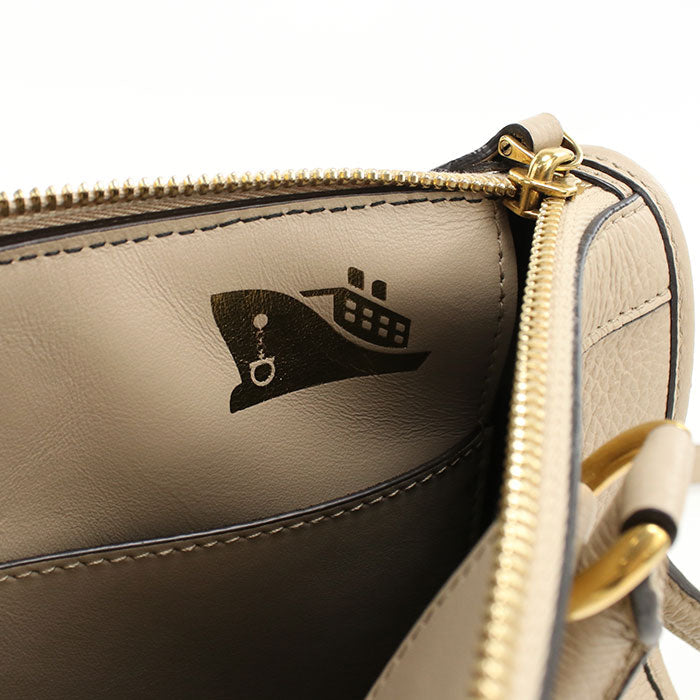 FERRAGAMO 21 0388 2WAY Gancini Handbag Calfskin beige Women