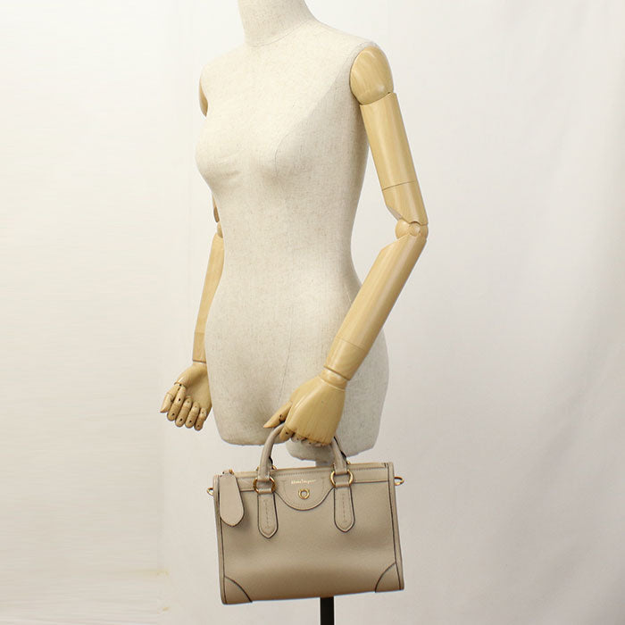 FERRAGAMO 21 0388 2WAY Gancini Handbag Calfskin beige Women