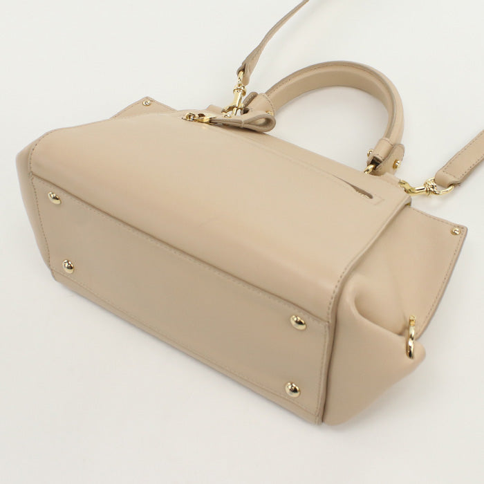FERRAGAMO 21 F628 Handbag Gancini 2WAYTote Bag Calfskin beige Women