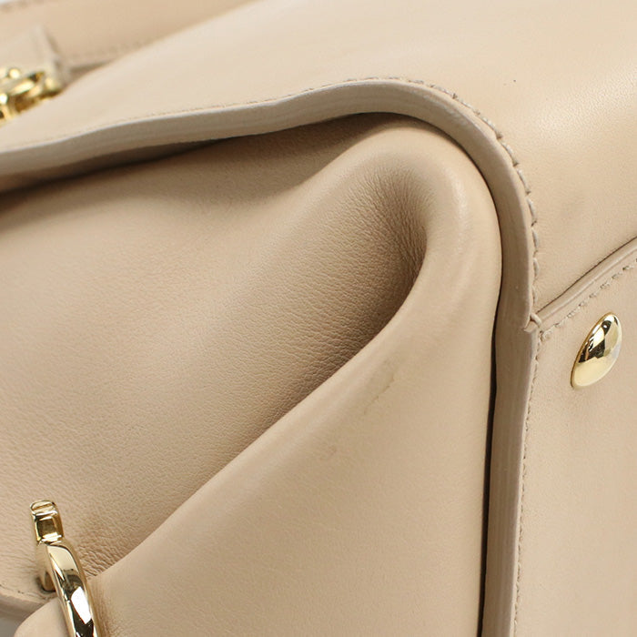 FERRAGAMO 21 F628 Handbag Gancini 2WAYTote Bag Calfskin beige Women