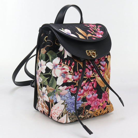 FERRAGAMO 21 H987 Backpack Gancini Backpack PVC/Calfskin black Women