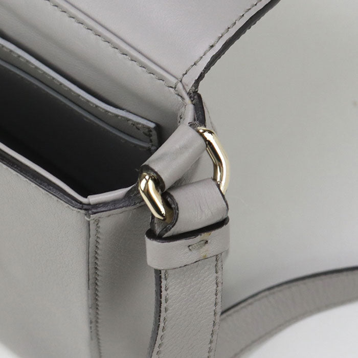 FERRAGAMO 21 H004 Gancini Diagonal Shoulder Bag leather gray Women