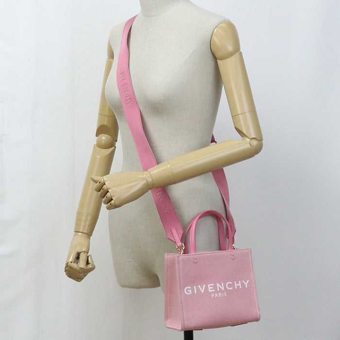 Givenchy BB50N0B1FK Tote Bag Logo Mini G 2WAY Tote Bag canvas pink Women