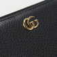 GUCCI 456117 CAO0G 1000 Long Wallet GG Marmont Zip Around Purse leather black Women(unisex)