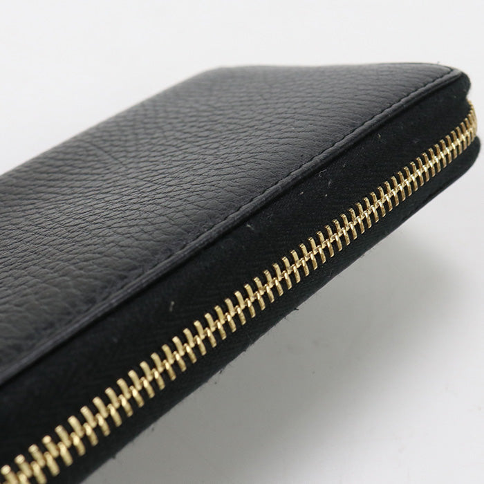 GUCCI 456117 CAO0G 1000 Long Wallet GG Marmont Zip Around Purse leather black Women(unisex)