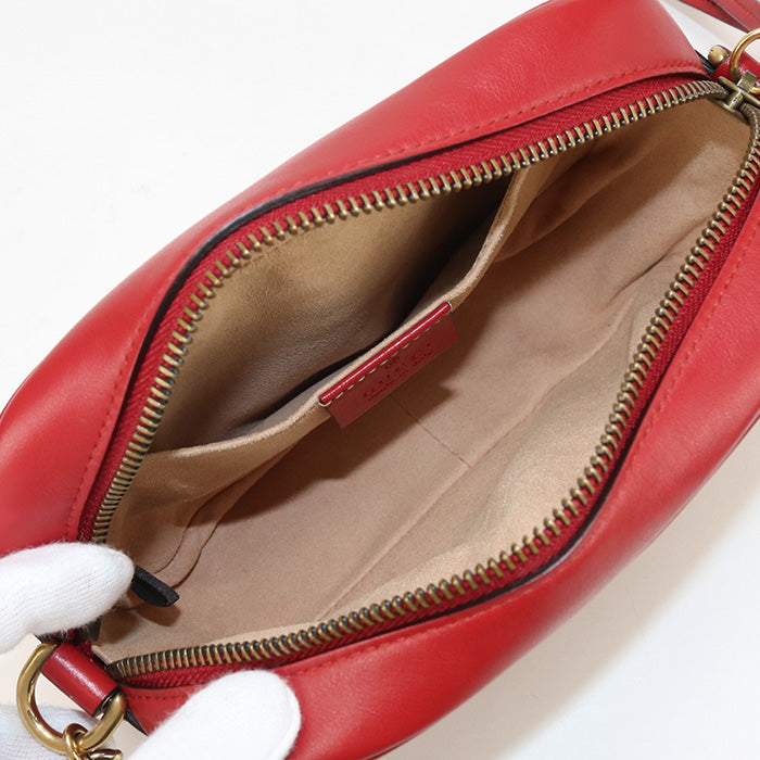 GUCCI 448065 DTD1T Shoulder Bag GG Marmont Quilting Mini bag leather Red Women