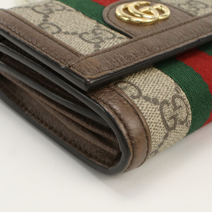 GUCCI 598662 96IWG 8745 Bi-fold wallet Offidia Sherry Line GG Supreme Canvas Multicolor unisex