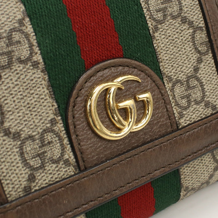 GUCCI 598662 96IWG 8745 Bi-fold wallet Offidia Sherry Line GG Supreme Canvas Multicolor unisex