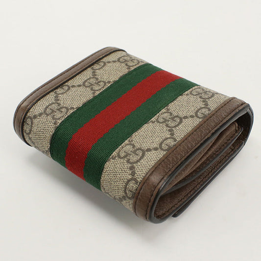 GUCCI 598662 96IWG 8745 Bi-fold wallet Offidia Sherry Line GG Supreme Canvas Multicolor unisex