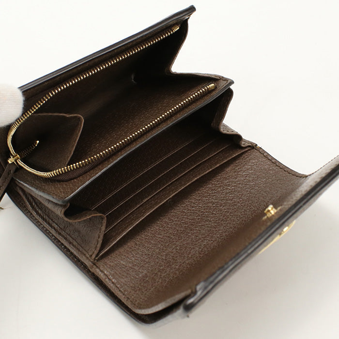GUCCI 598662 96IWG 8745 Bi-fold wallet Offidia Sherry Line GG Supreme Canvas Multicolor unisex