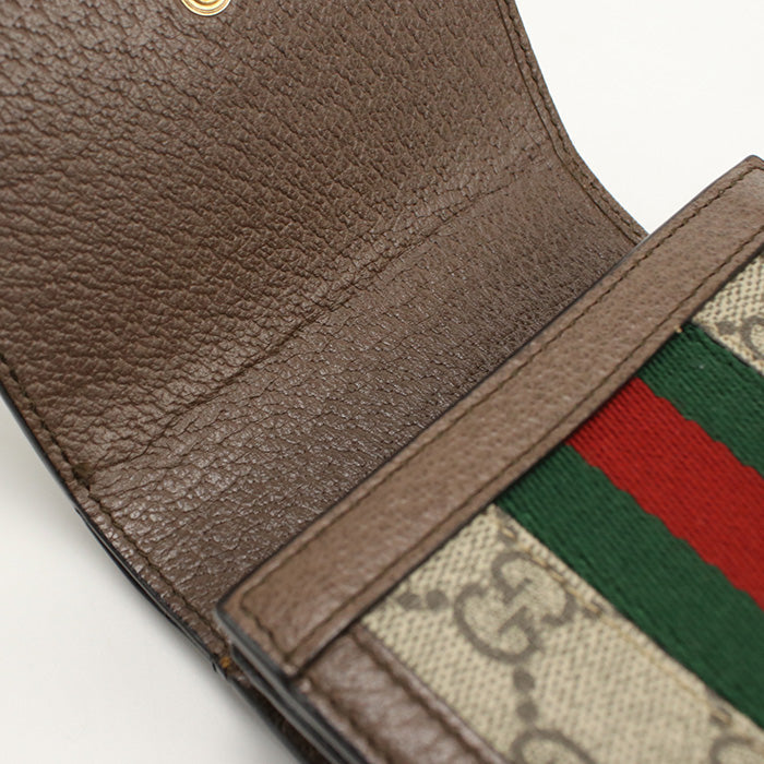 GUCCI 598662 96IWG 8745 Bi-fold wallet Offidia Sherry Line GG Supreme Canvas Multicolor unisex