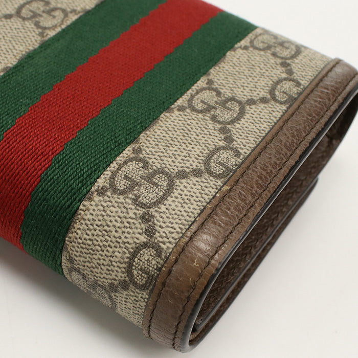GUCCI 598662 96IWG 8745 Bi-fold wallet Offidia Sherry Line GG Supreme Canvas Multicolor unisex