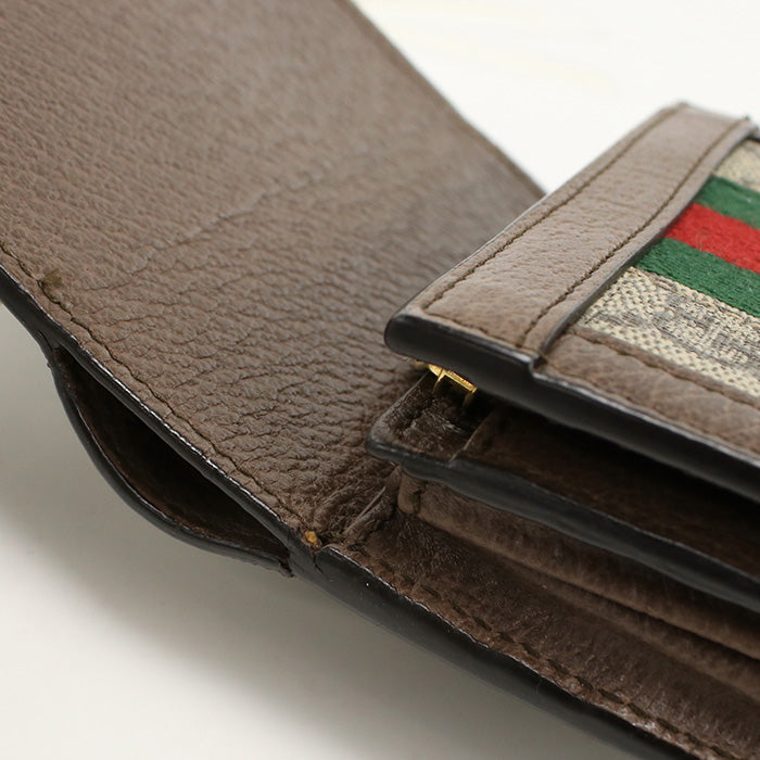 GUCCI 598662 96IWG 8745 Bi-fold wallet Offidia Sherry Line GG Supreme Canvas Multicolor unisex