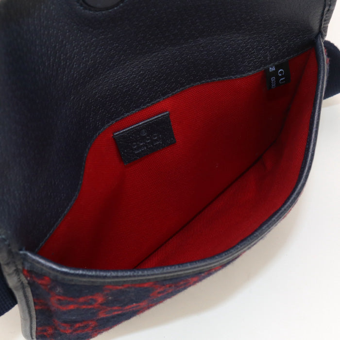 GUCCI 598181 Belt bag GG wool body bag wool navy Women