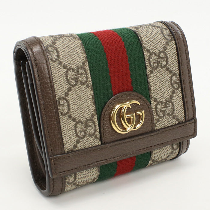 GUCCI 598662 96IWG 8745 GG wallet Ofidia Bi-fold with coinpurse GG Supreme beige