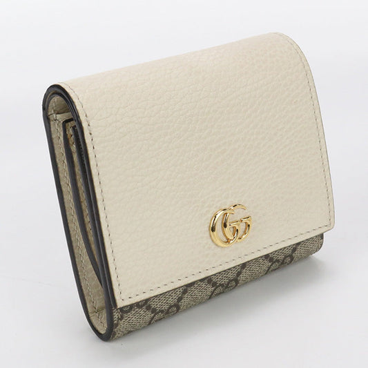 GUCCI GU84766 Medium wallet Double G Folded wallet GG Supreme Beige Women